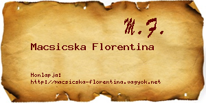Macsicska Florentina névjegykártya